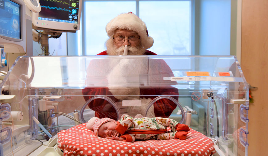 Santa Claus Visits Babies in the McLeod NICU McLeod Health