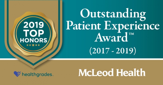 The Outstanding Patient Experience Award was given to McLeod Regional Medical Center by Healthgrades for the past three years