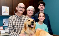 Florence veterinarian Allen Causey poses with his family after receiving nutritional assistance through the McLeod Health Foundation