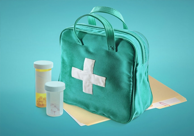 Medical supplies, prescription pills, and medical documents, all of which are important to have ready in case of an emergency like a hurricane